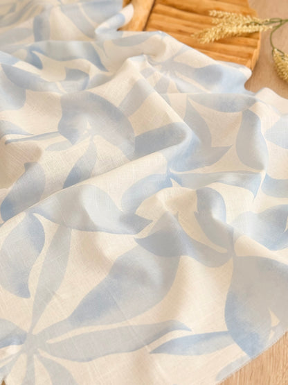 Printed Linen Blue Breeze