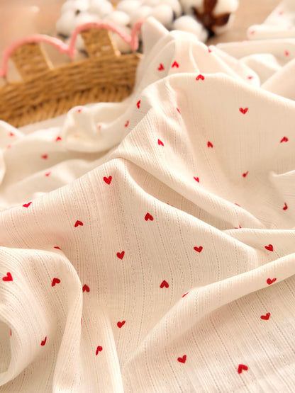Printed Cotton Jersey Sweetheart Dots