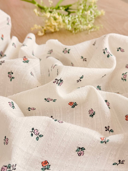 Embroidered Cotton Blush Petals