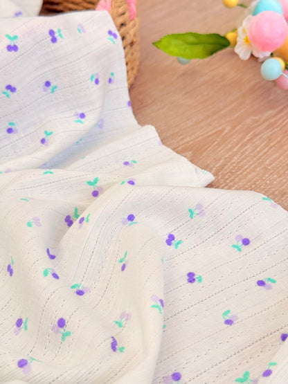 Printed Cotton Jersey Sweet Cherries