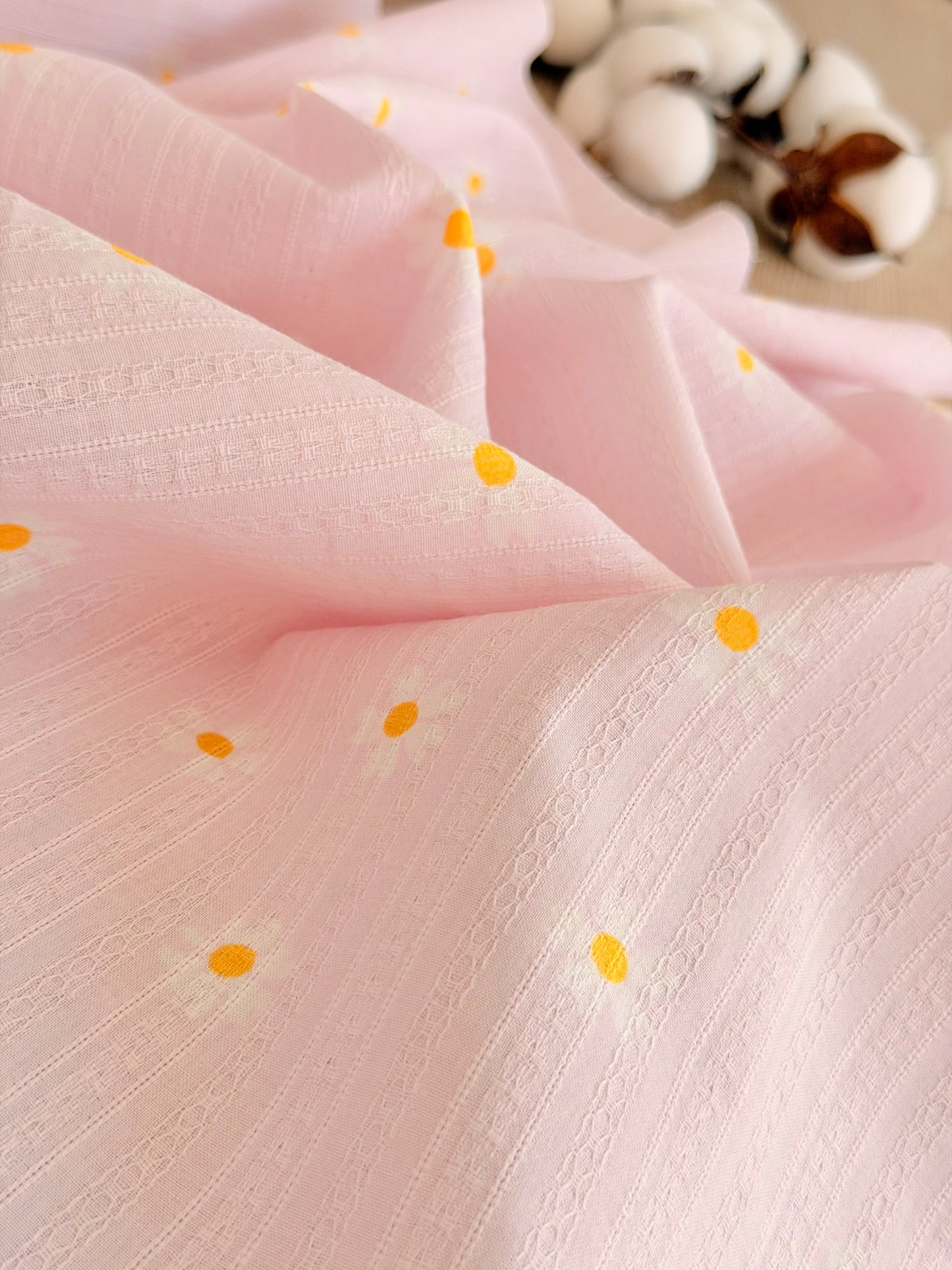 Embroidered Cotton Daisy Blush