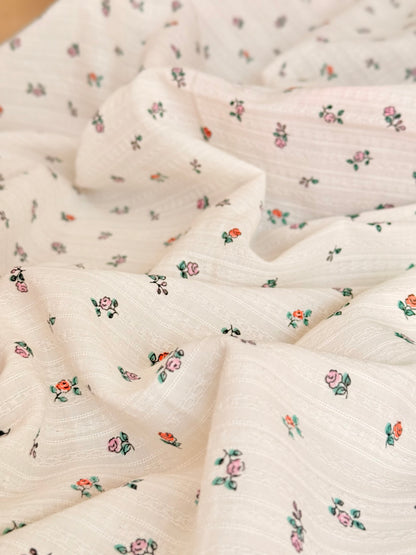 Embroidered Cotton Blush Petals