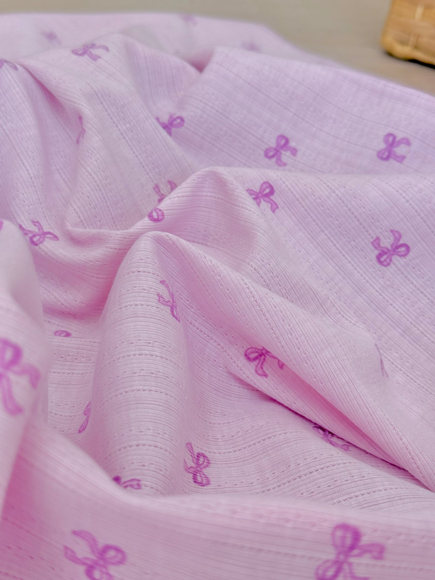 Printed Cotton Jersey Little Bows
