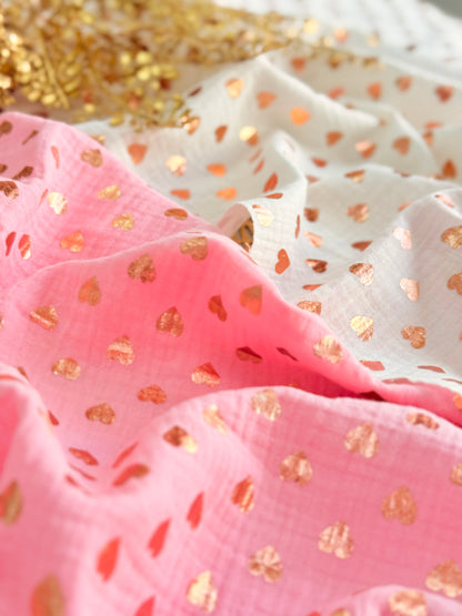 Muselina Foil Rosegold Hearts