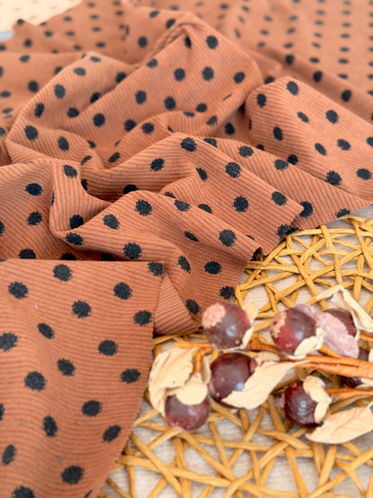 Printed Corduroy Mocha Dots