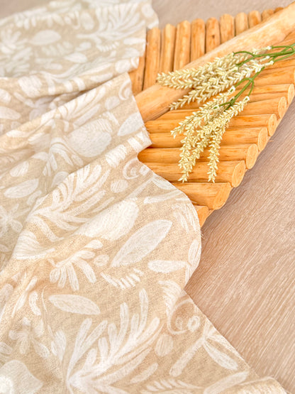 Printed Linen Slub Wild Strokes