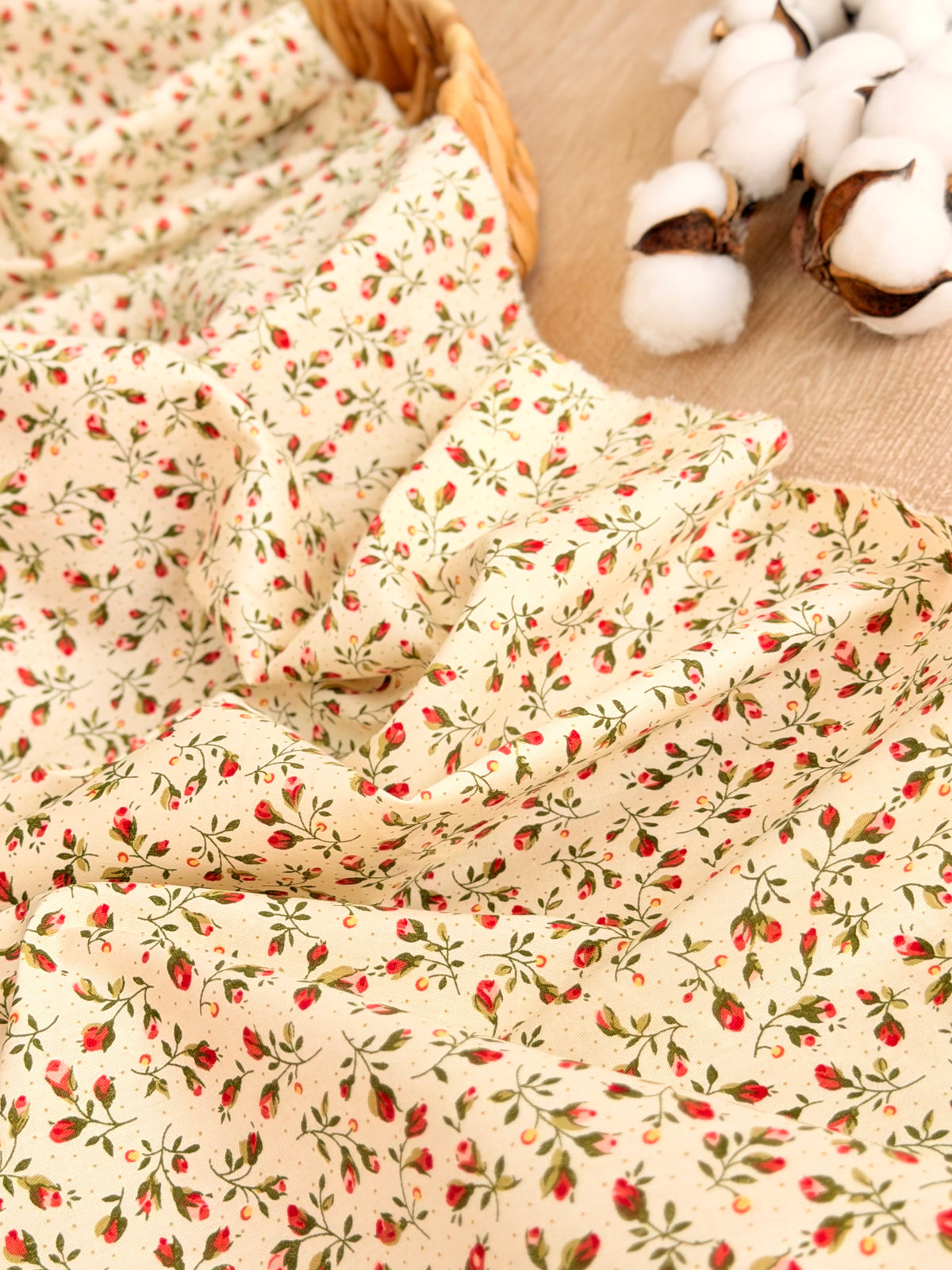 Cotton Twill Rosebud Garden