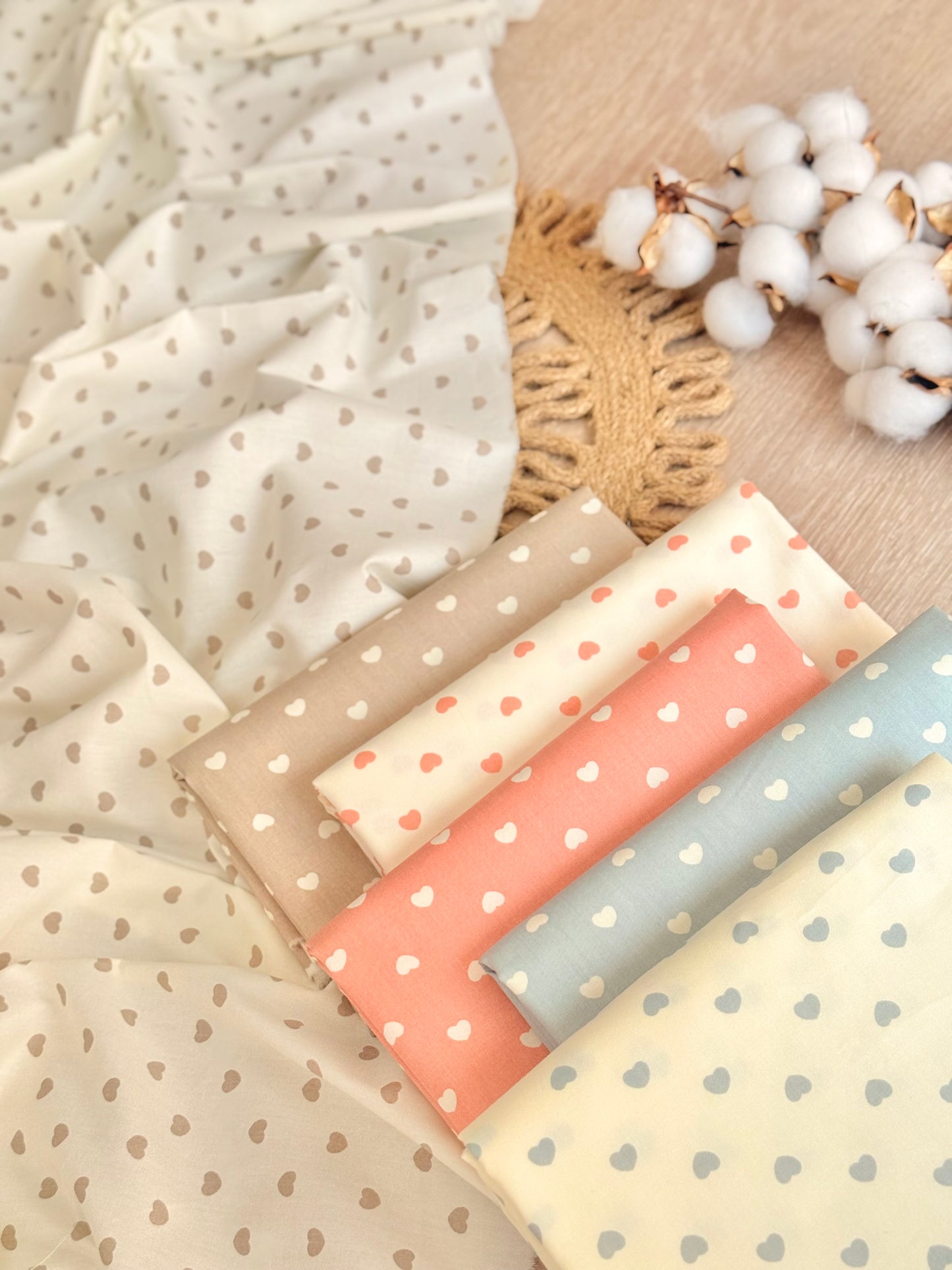 Cotton Twill Pastel Hearts