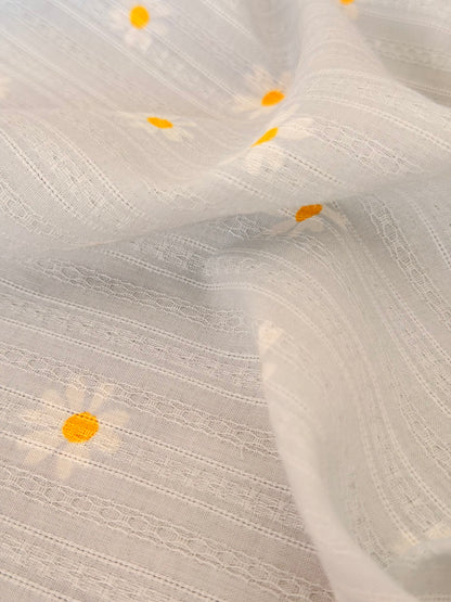 Embroidered Cotton Daisy Blush