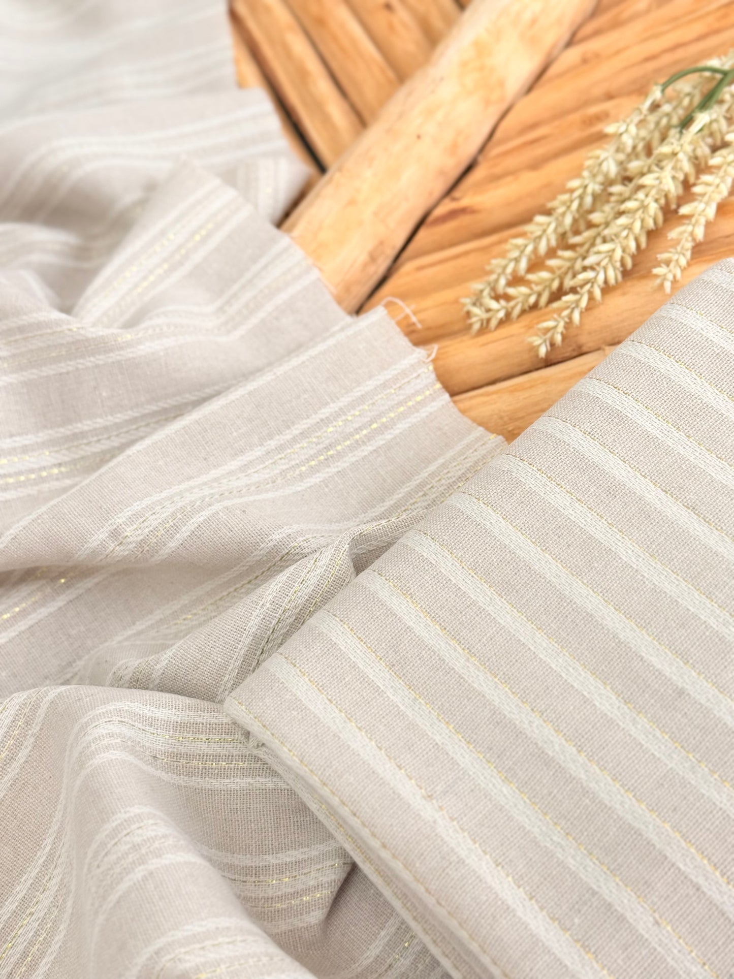 Artisanal Linen Lurex Stripes