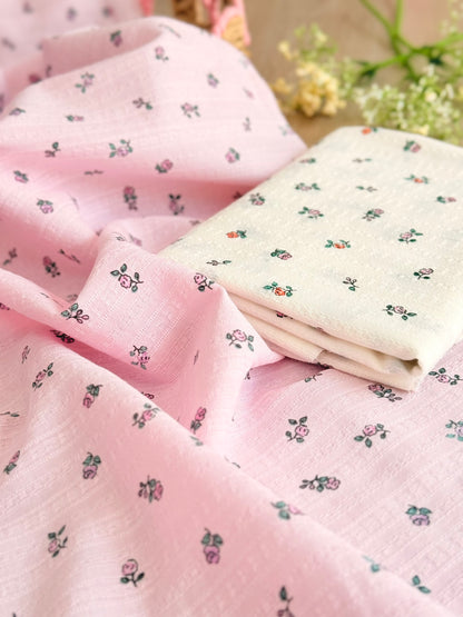 Embroidered Cotton Blush Petals