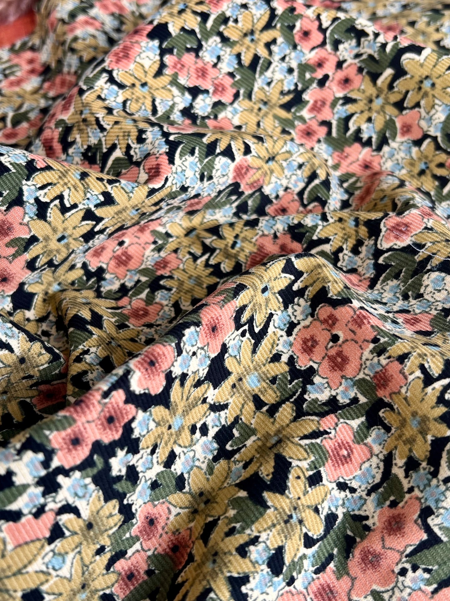 Printed Soft Corduroy Flowers