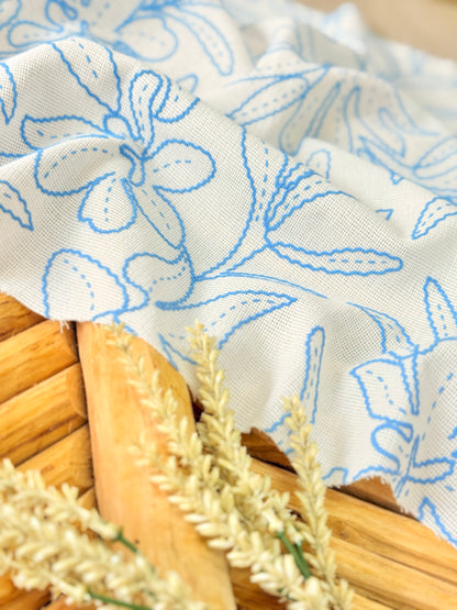 Artisanal Printed Linen Quiet Embroidery