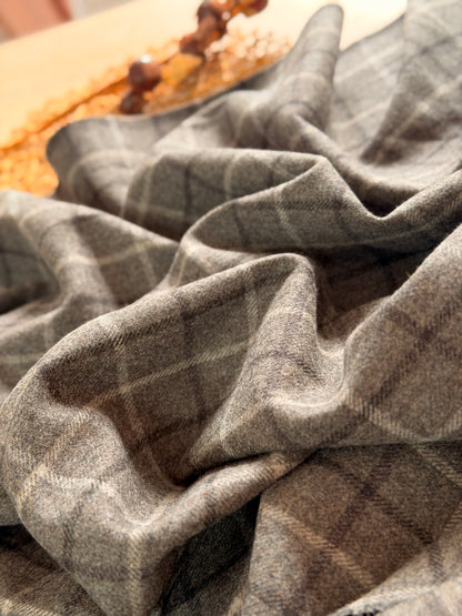 Paño de Lana Grey Windowpane