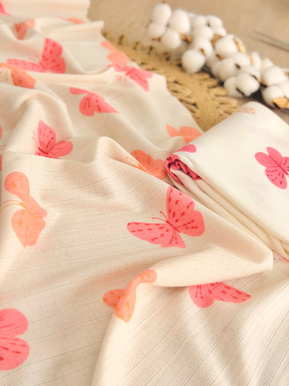 Printed Cotton Jersey Flutter Glow