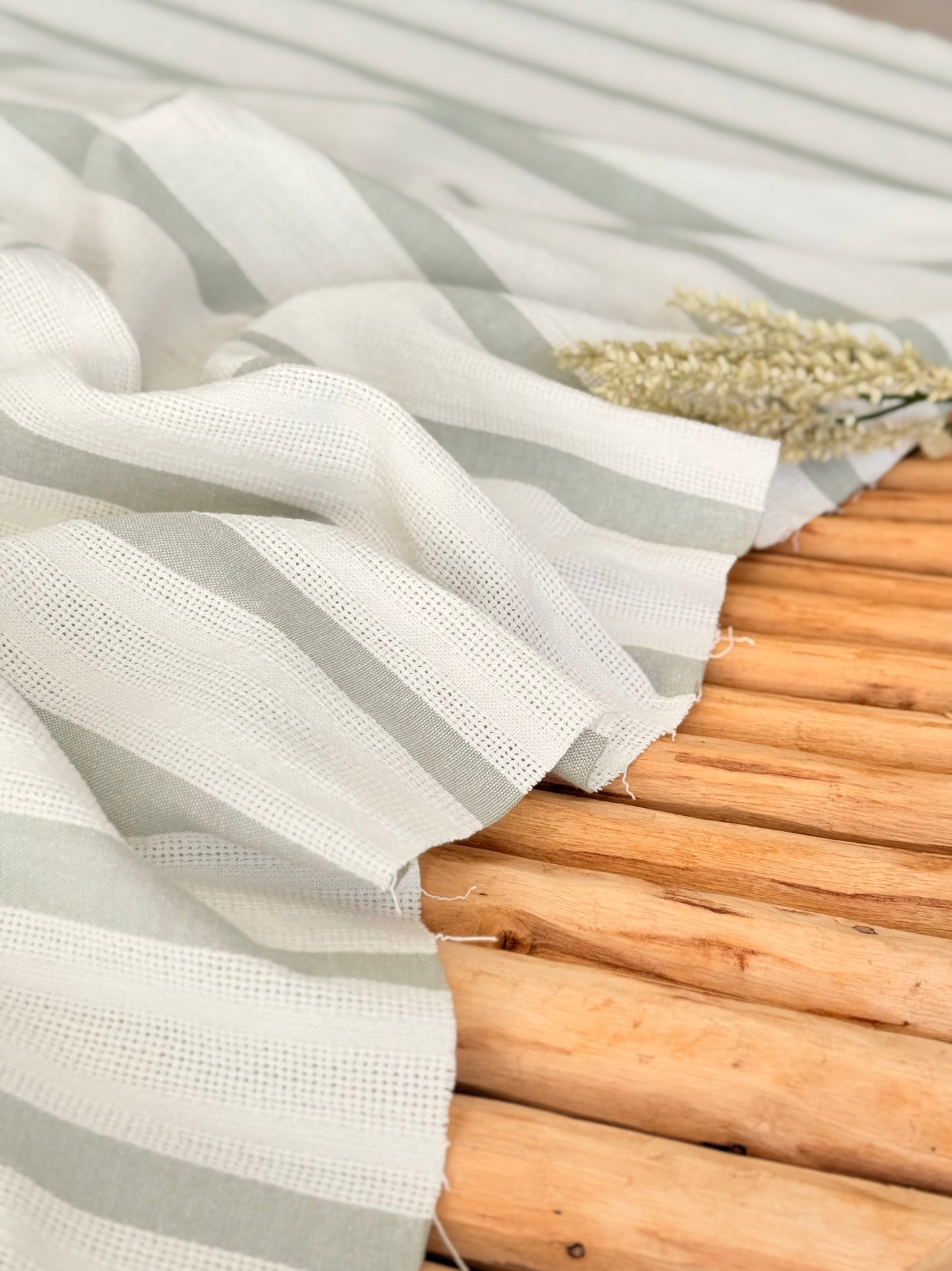 Artisanal Printed Linen Stripes 04