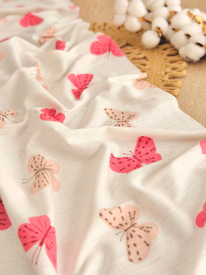 Printed Cotton Jersey Flutter Glow