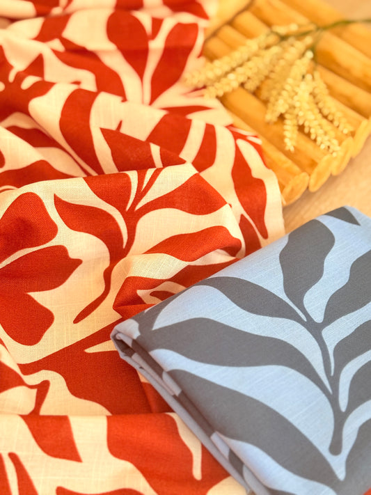 Printed Linen Tropical Silhouette