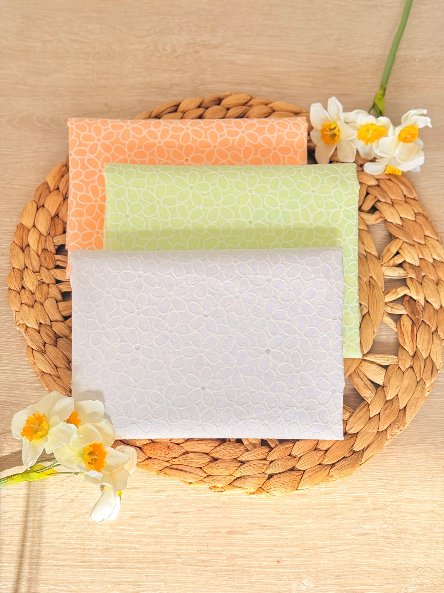 Printed Holl Out Cotton Spring Petals