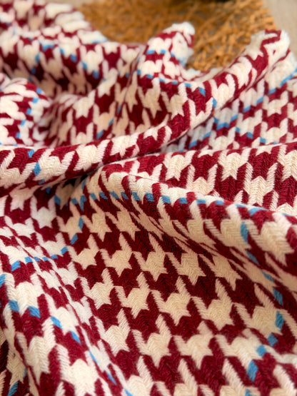 Paño de Lana Crimson Houndstooth
