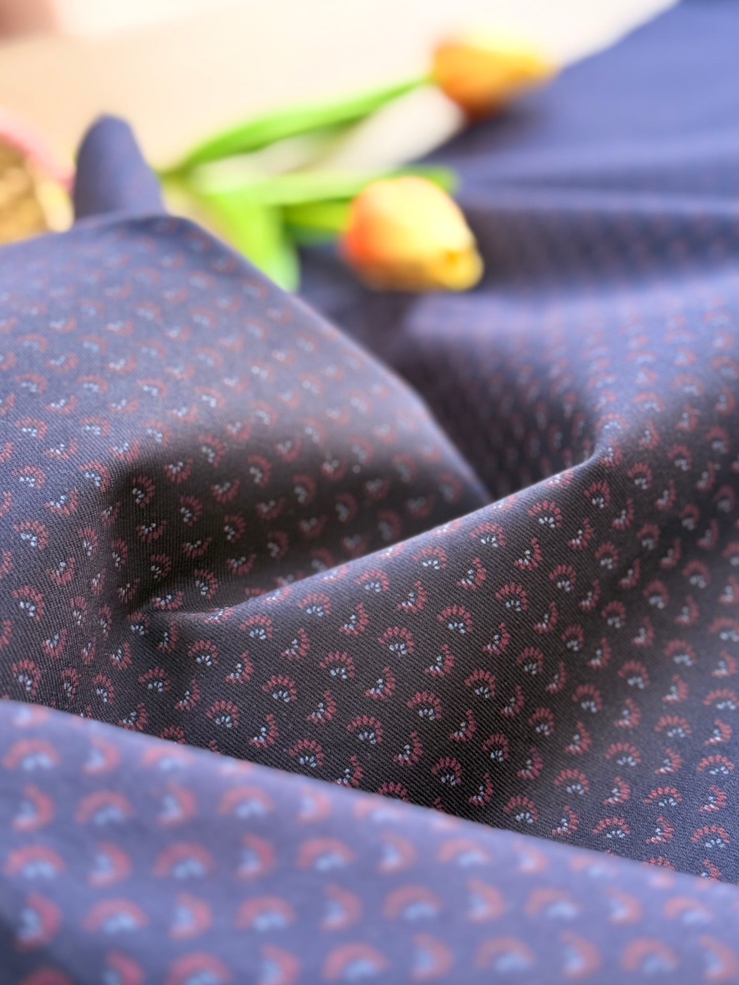 Printed Denim Bordeaux Paisley