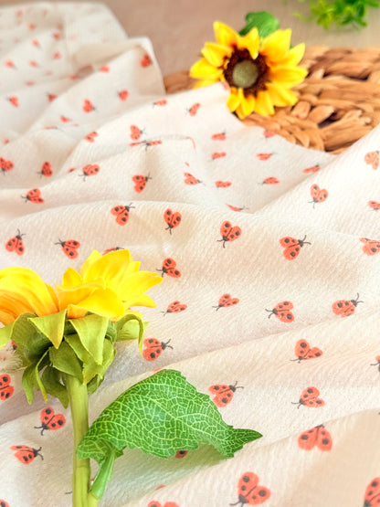 Knitted Seersucker Ladybug Garden