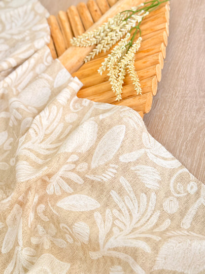 Printed Linen Slub Wild Strokes