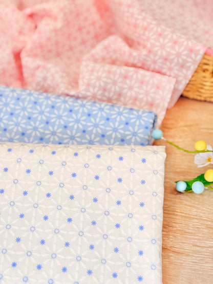 Puff Printed Cotton Blossom Grid