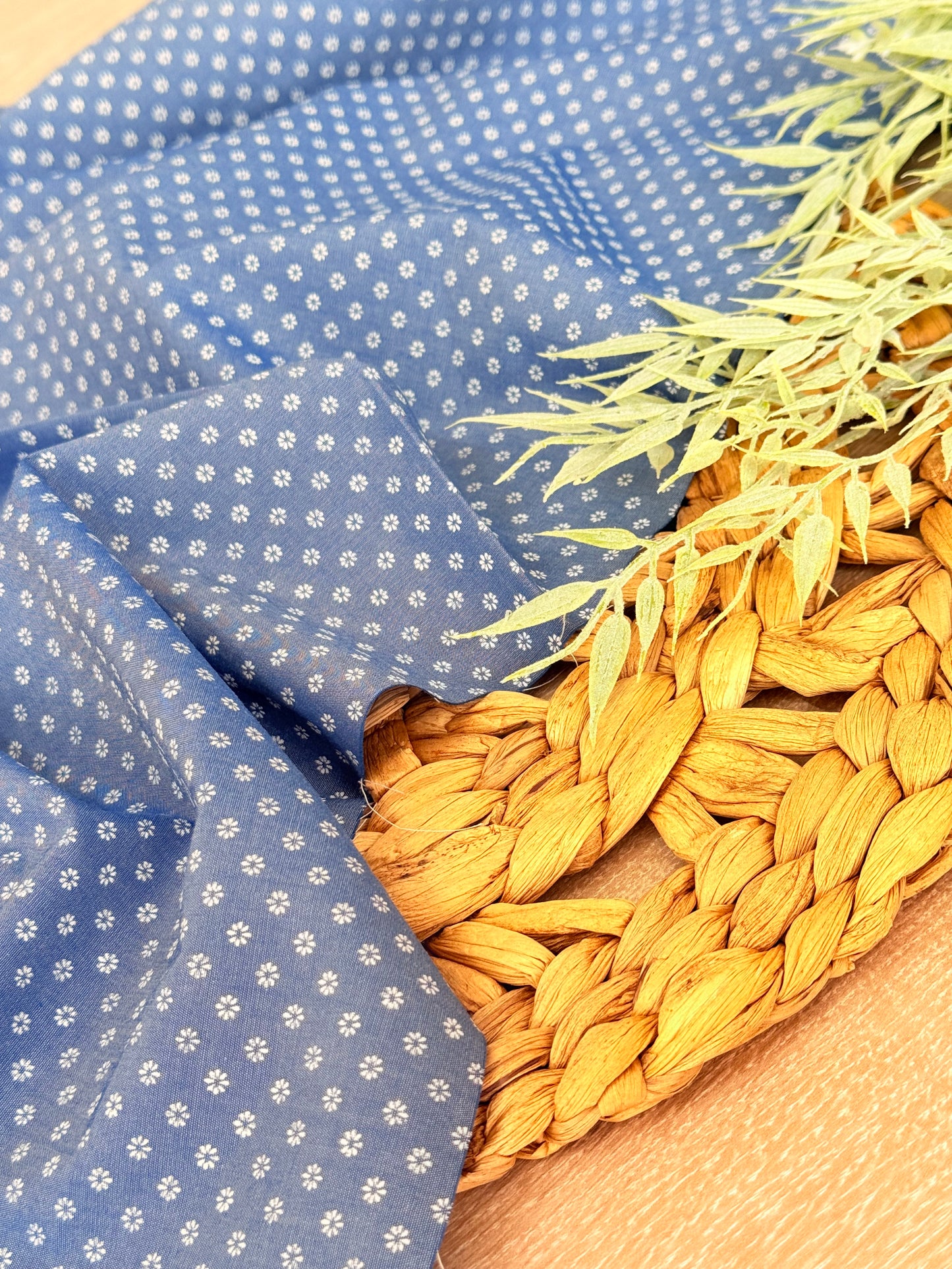 Printed Denim Meadow Dots