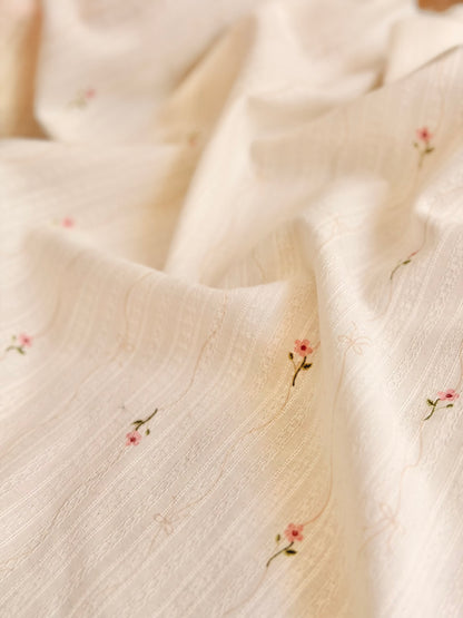 Embroidered Cotton Blush Garden