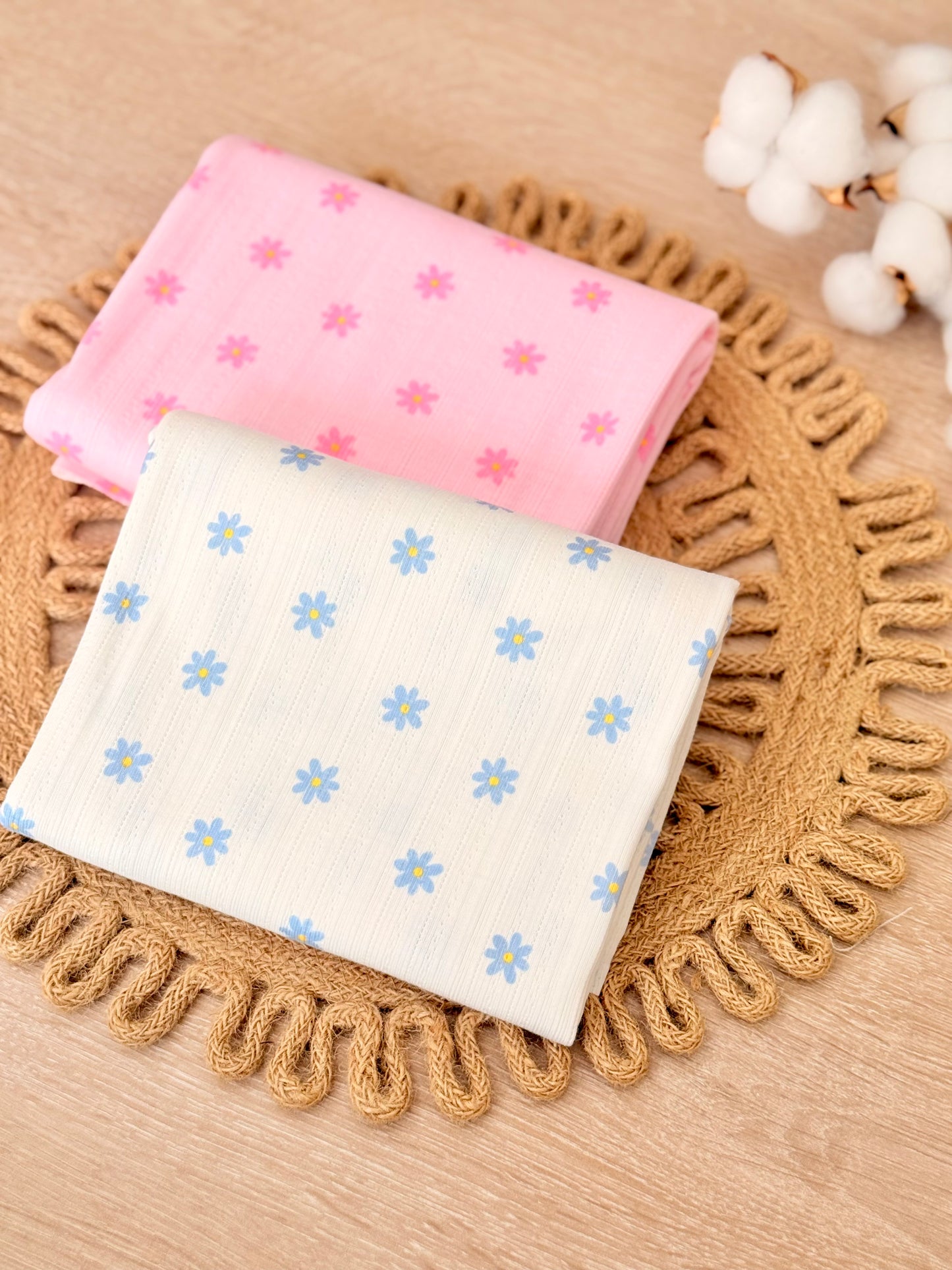 Printed Cotton Jersey Daisy Wishes