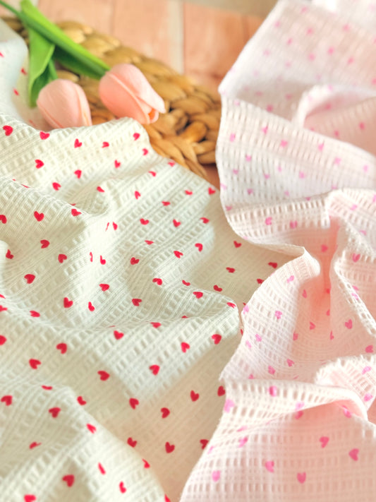 Knitted Seersucker Hearts