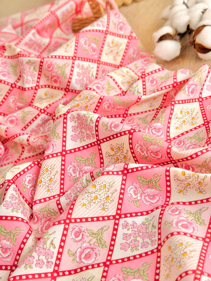 Cotton Twill Rose Patchwork
