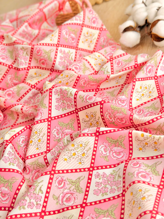 Cotton Twill Rose Patchwork