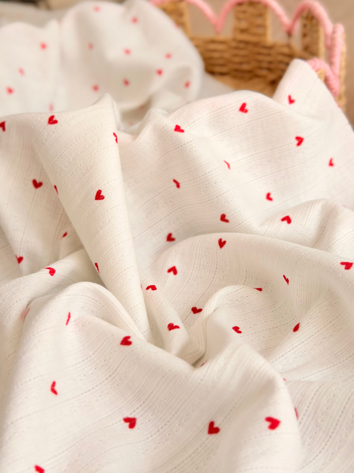 Printed Cotton Jersey Sweetheart Dots