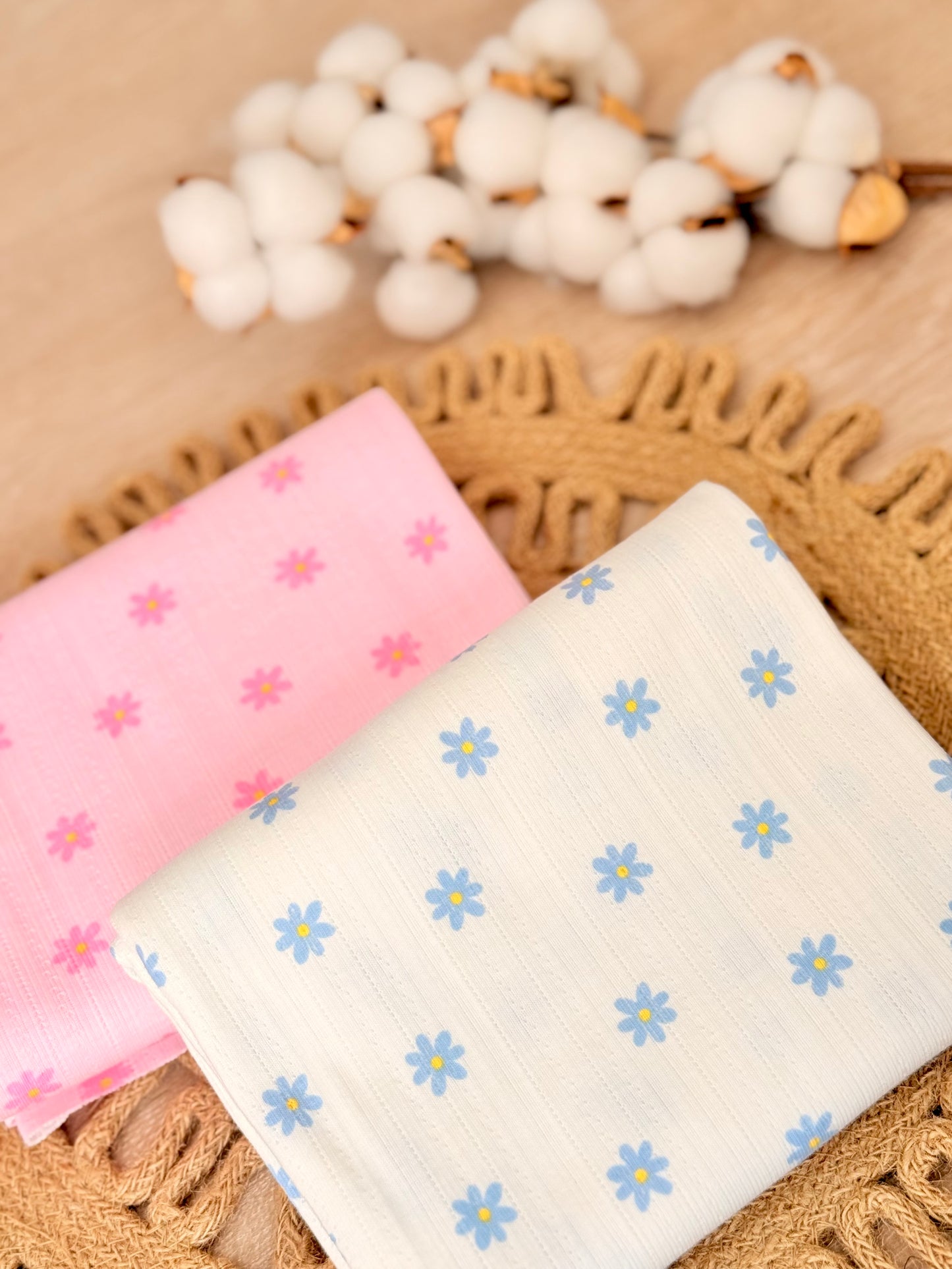Printed Cotton Jersey Daisy Wishes