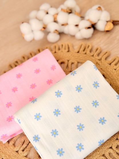 Printed Cotton Jersey Daisy Wishes