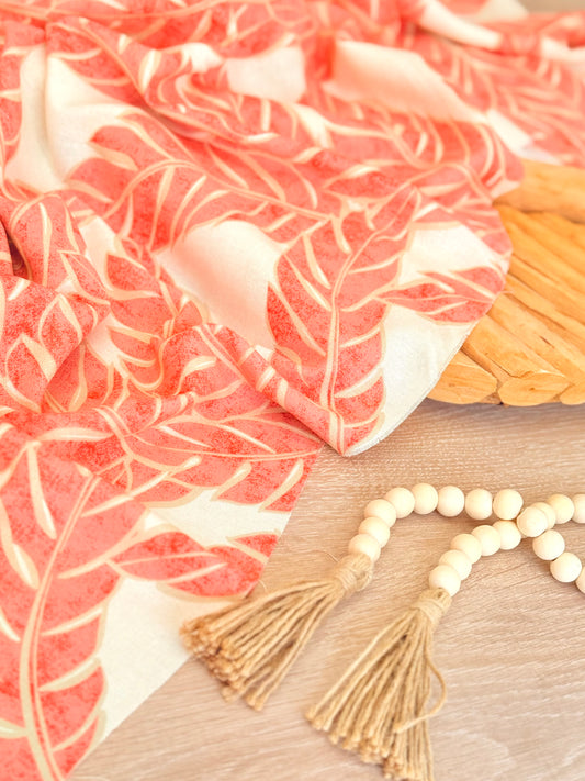 Printed Linen Coral Whisper