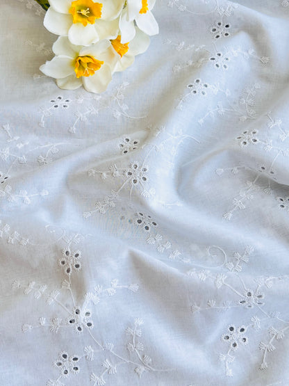 Embroidered Cotton White 12