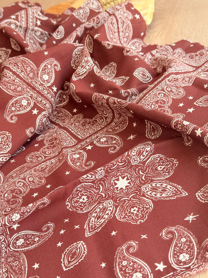 Printed Linen Desert Paisley