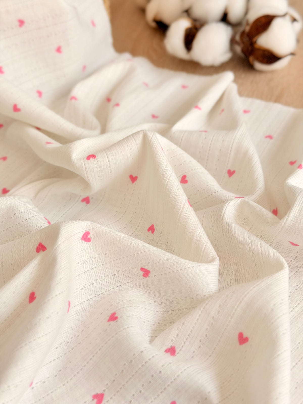 Printed Cotton Jersey Sweetheart Dots