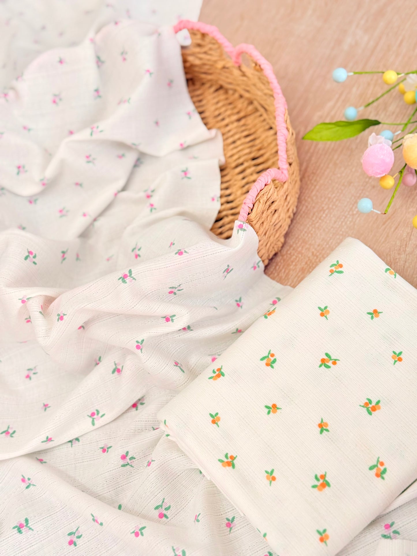 Printed Cotton Jersey Tiny Blossoms