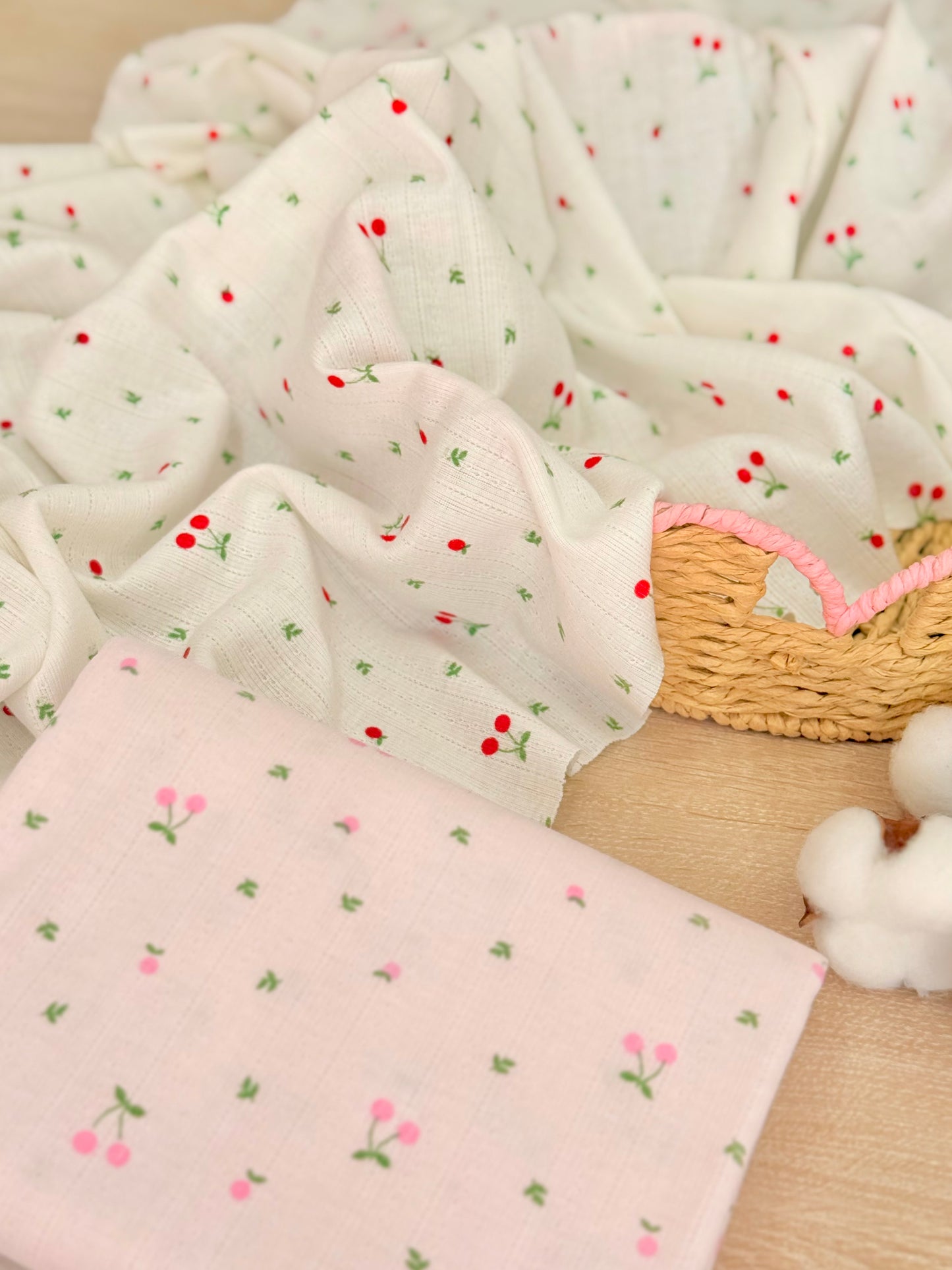 Printed Cotton Jersey Cherry Blossom