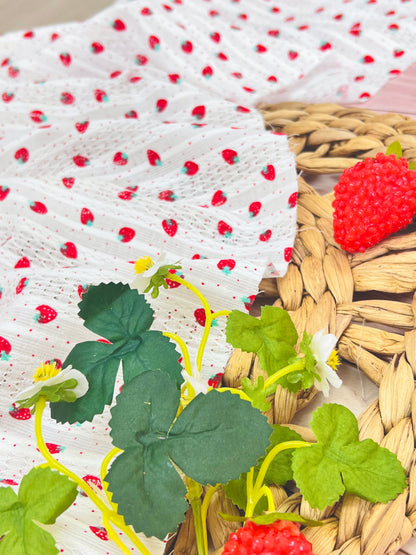 Embroidered Cotton Strawberries