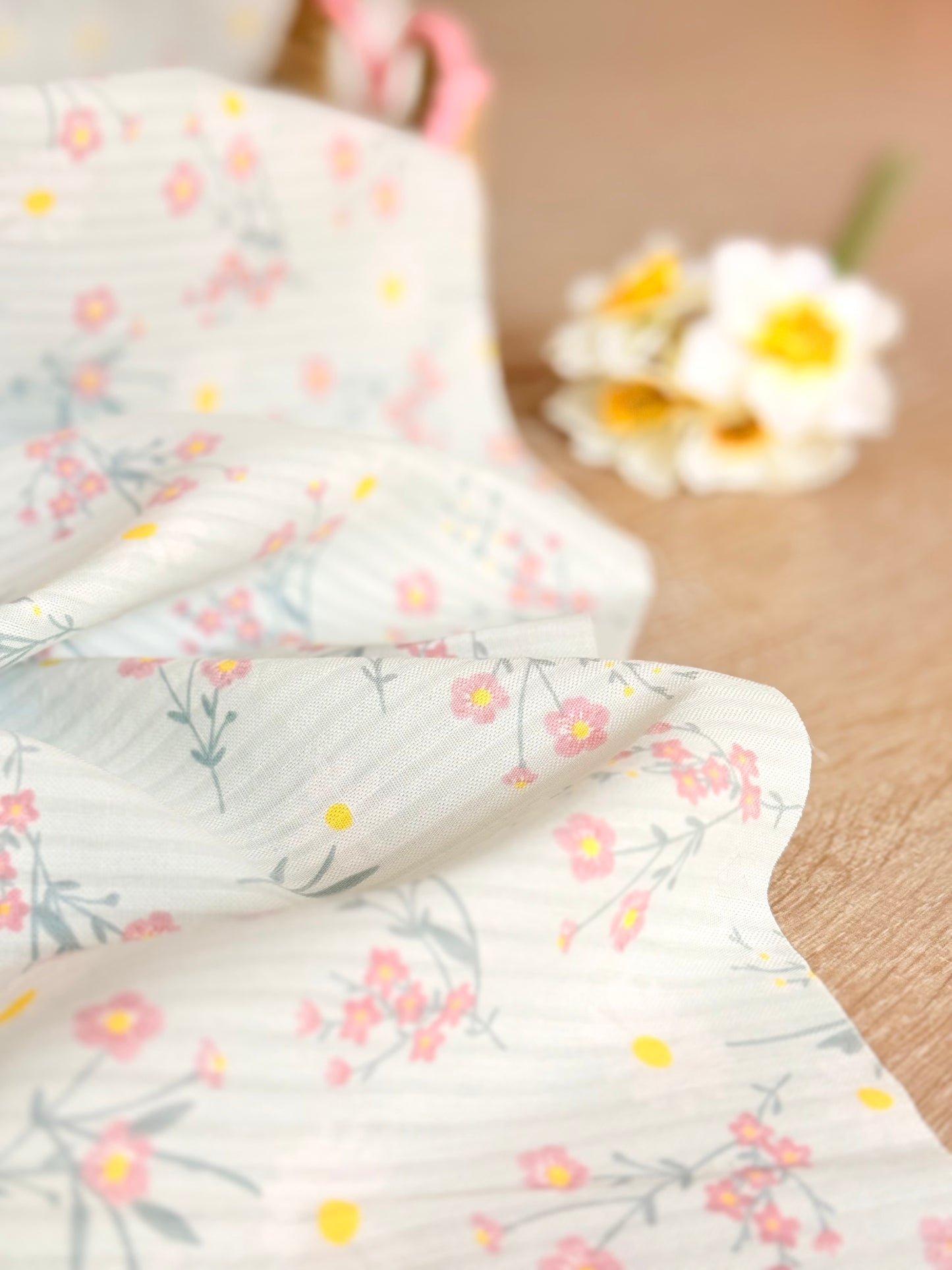 Printed Voile Butter Daisy