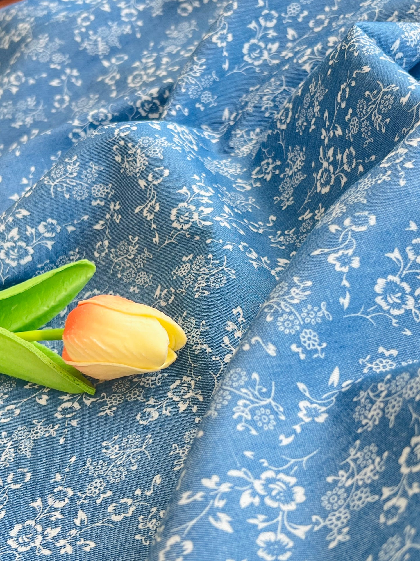 Printed Denim Flowers