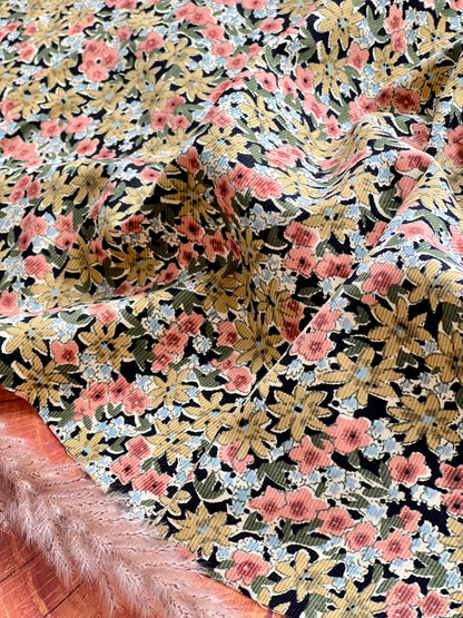 Printed Soft Corduroy Flowers