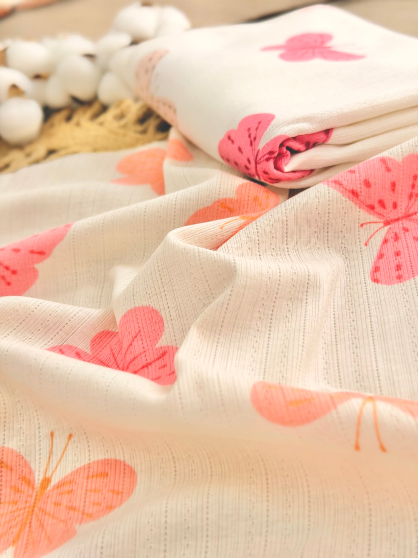 Printed Cotton Jersey Flutter Glow
