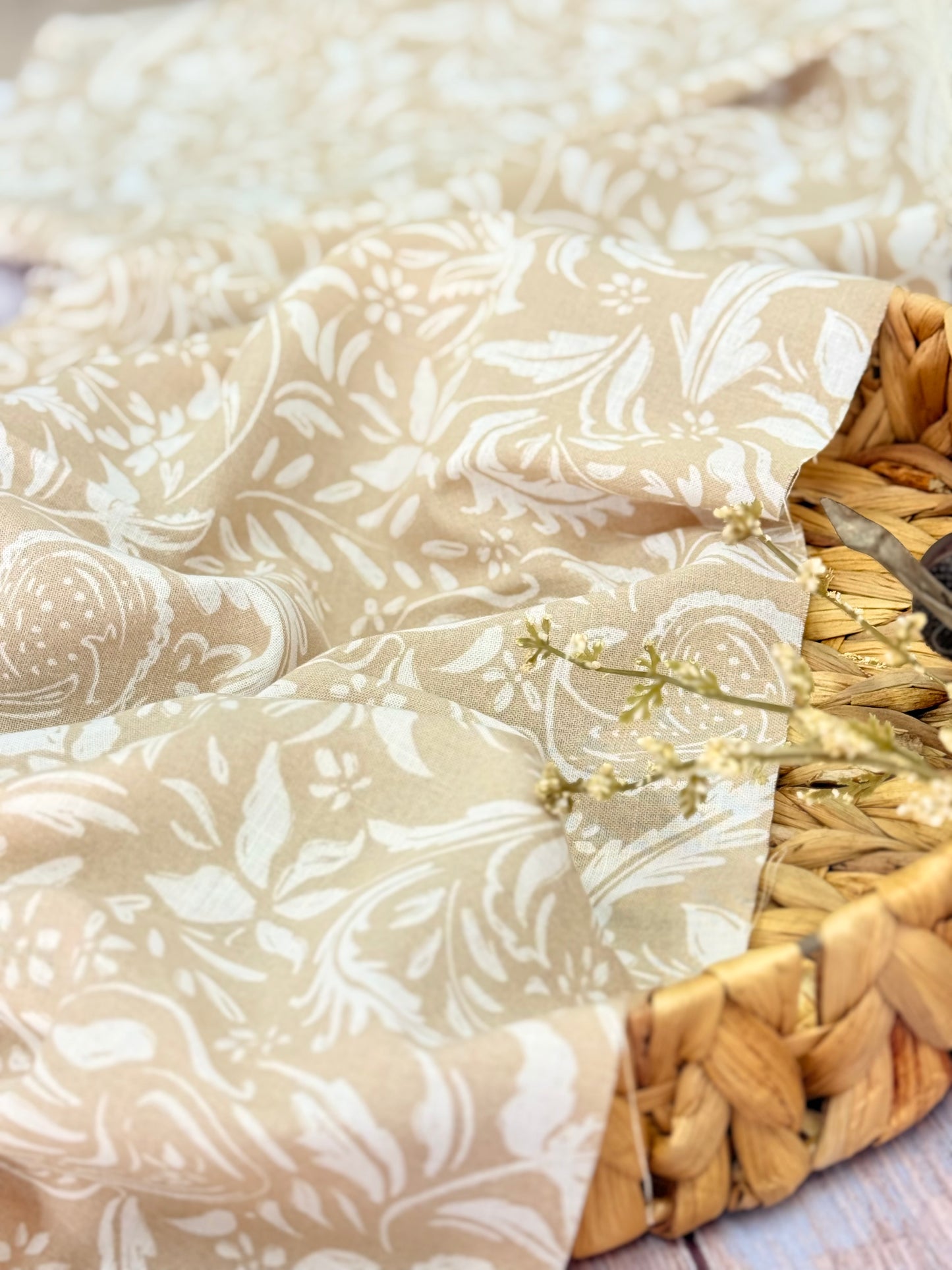 Printed Linen Rustic Garden