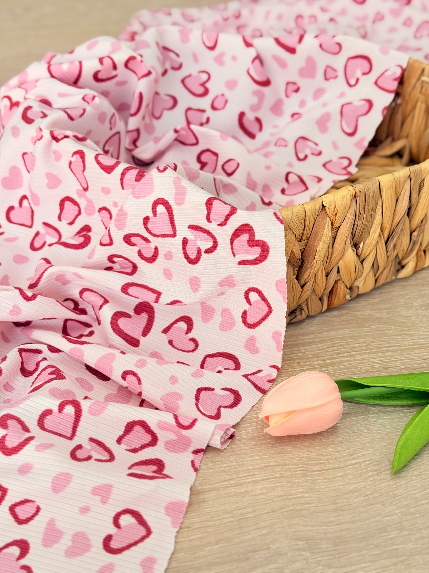 Printed Rib Blush Hearts